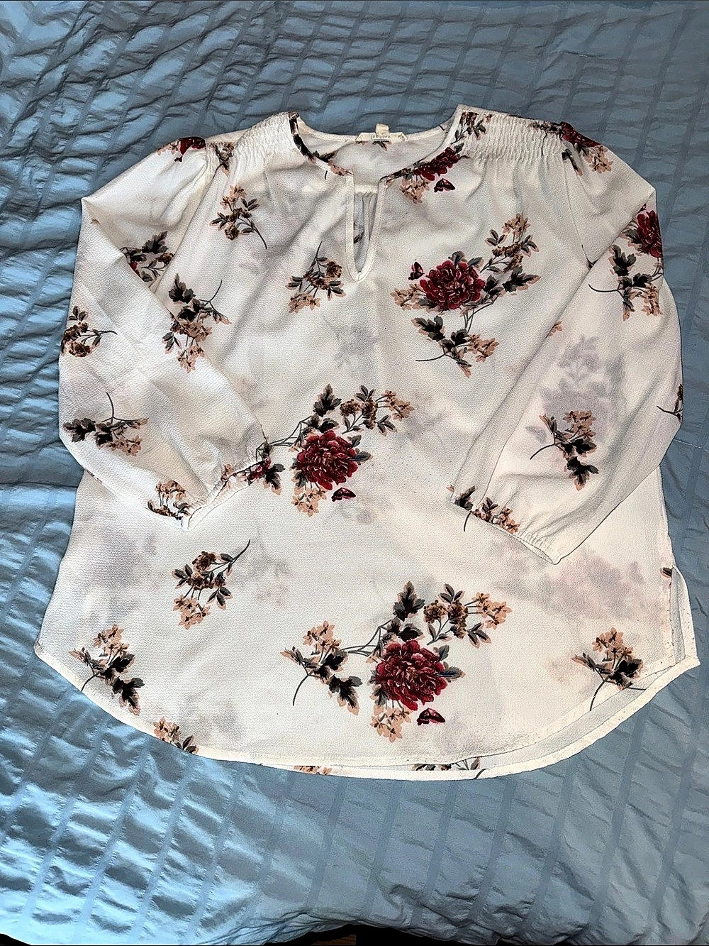 Fun2Fun Floral Blouse in White & Red